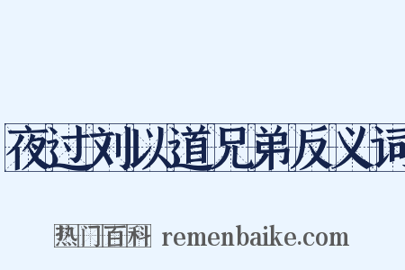 夜过刘以道兄弟反义词是什么意思的图片
